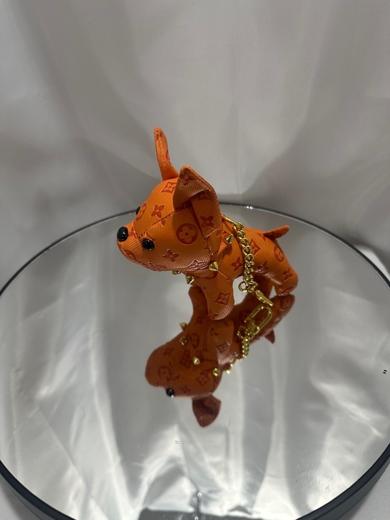 Accessories - Luxury Orange French bulldog  Plush Keychain with Stud Accents NWT !!